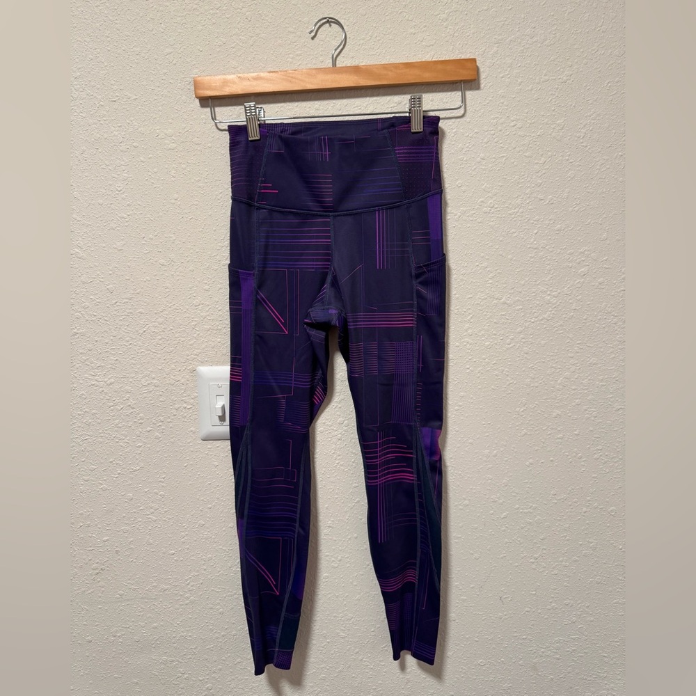 Brooks Purple and Pink Patterned Leggings